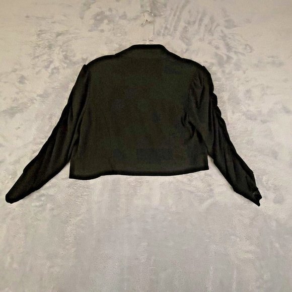 Lemmie For Nina Leonard Womens Cardigan Sweater‎ Shrug Cropped Black S - Picture 2 of 10